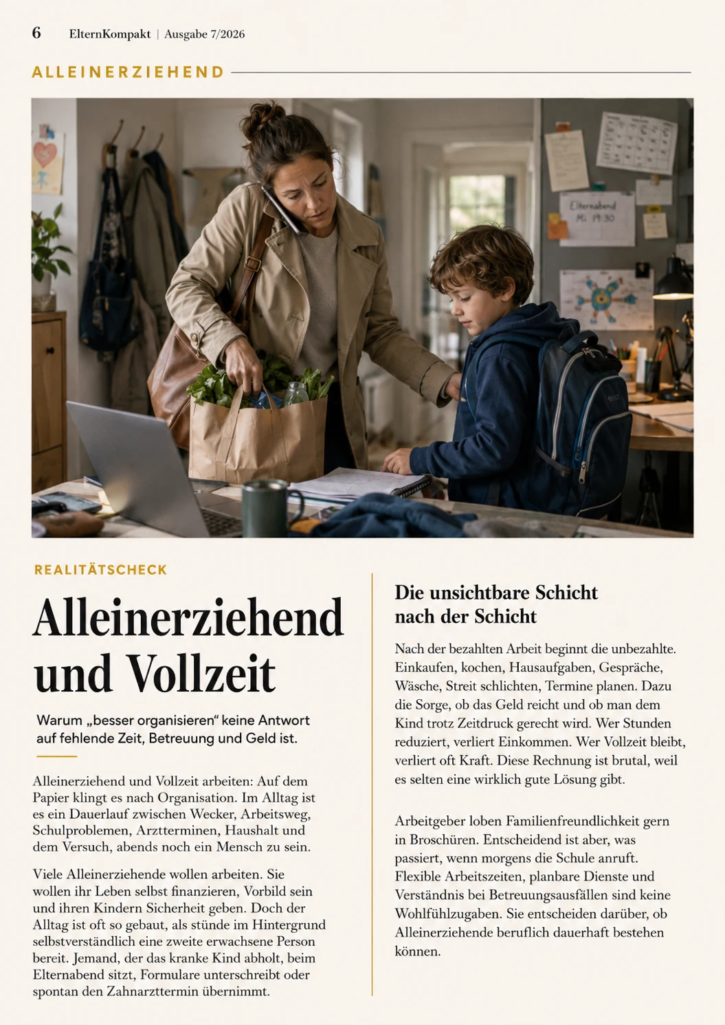 Alleinerziehend und Vollzeit