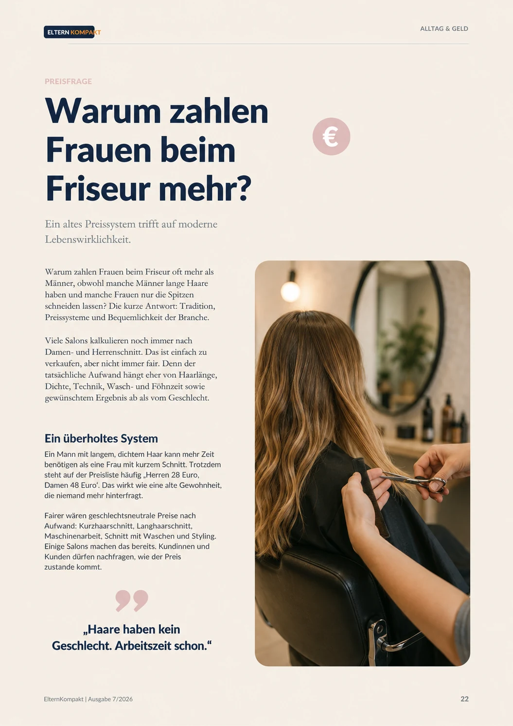 Warum zahlen Frauen beim Friseur mehr?