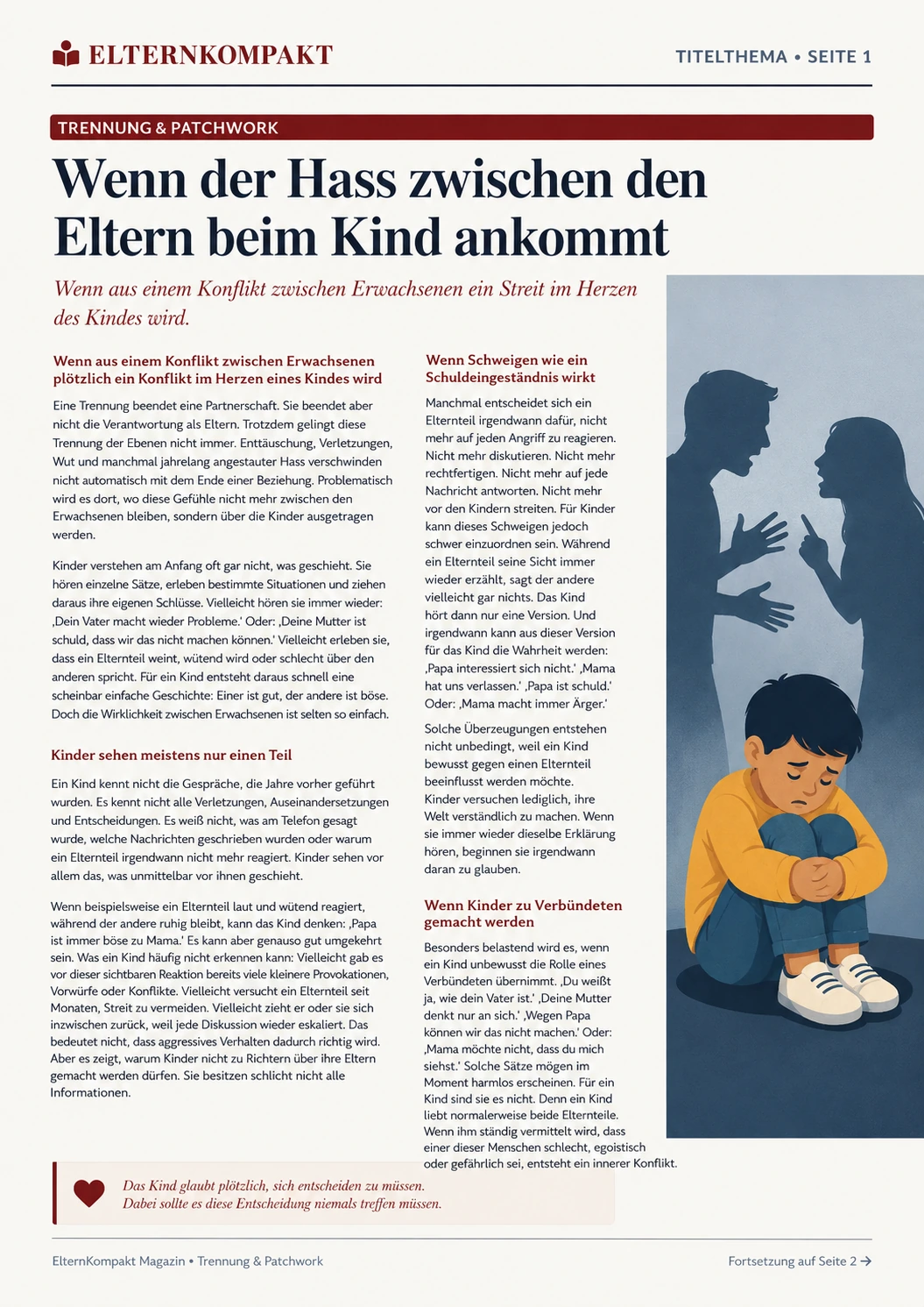 Wenn der Hass zwischen den Eltern beim Kind ankommt