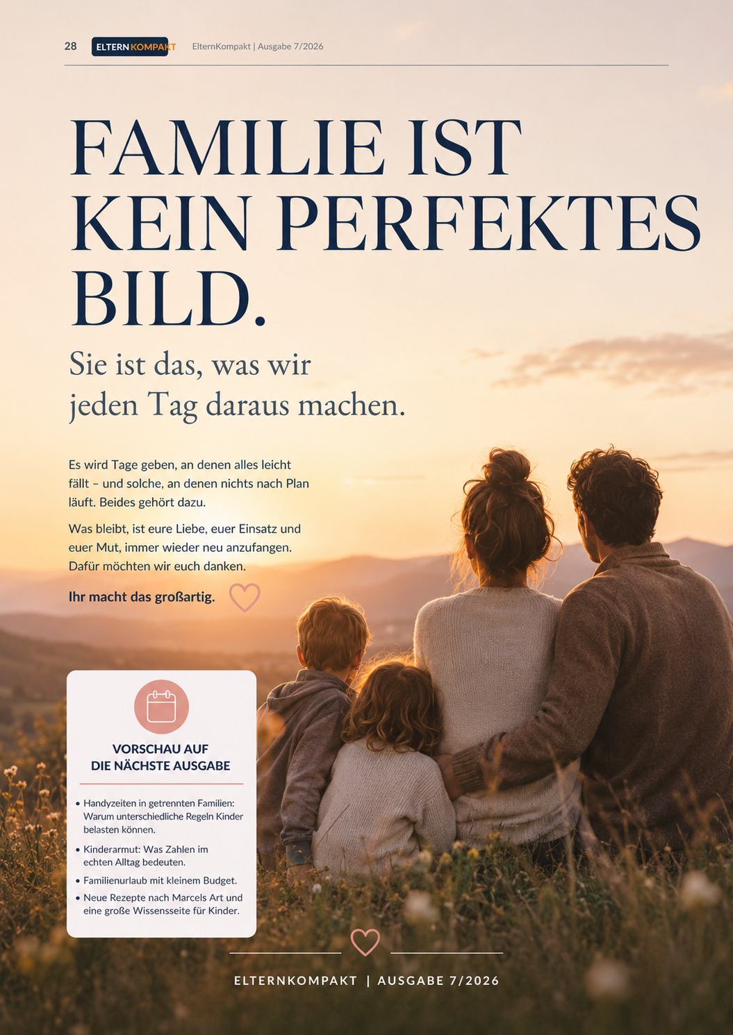 Familie ist kein perfektes Bild. - Magazinseite