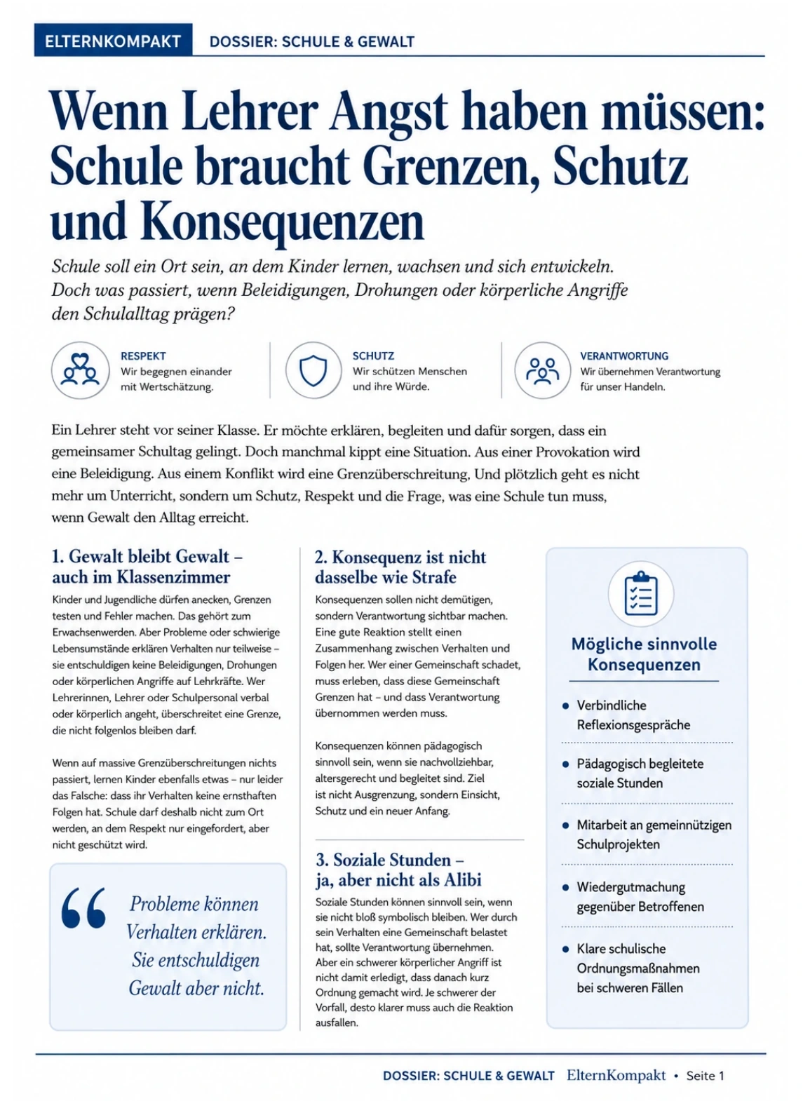 Schule & Gewalt – Druckseite 1