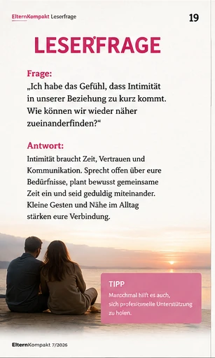 Leserfrage: Wenn Intimität zu kurz kommt - Magazinseite